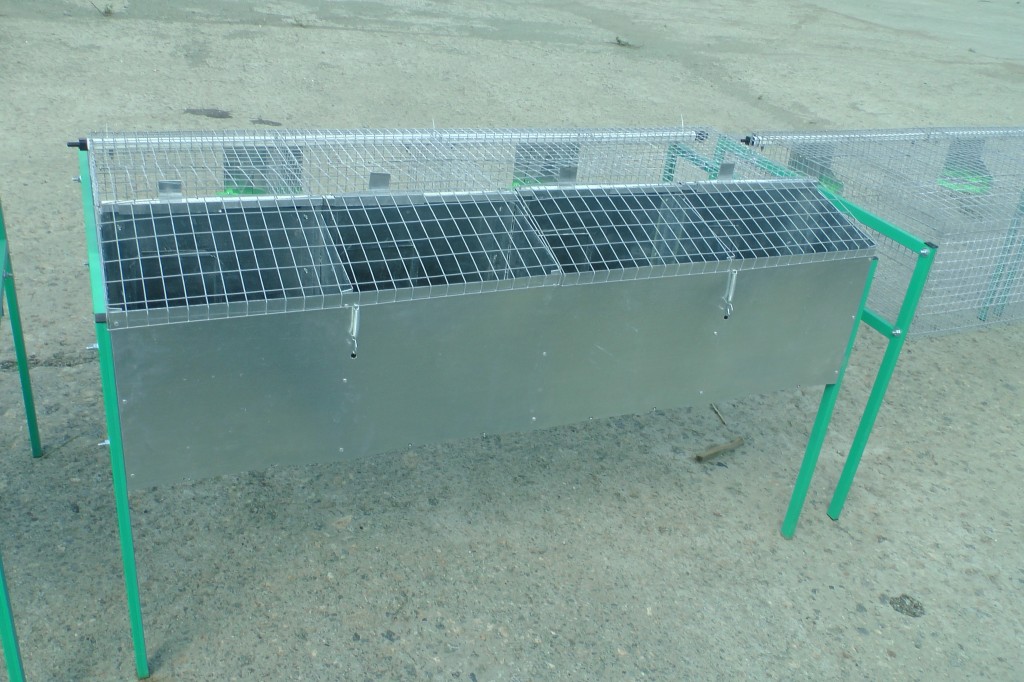 фото с выдвижным поддоном клетки "КМ-4С-поддон" для кроликов