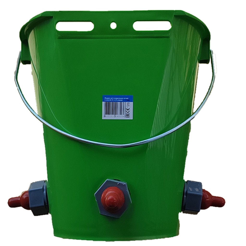 Ведро с 3 сосками для поения 8 л