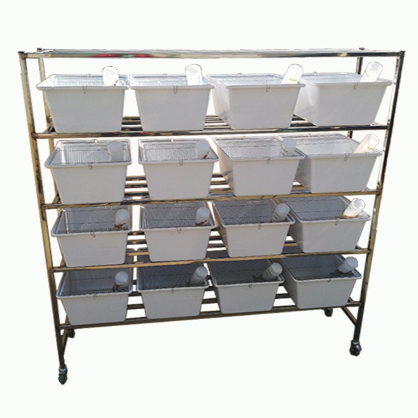 Стеллаж из нержавеющей стали с клетками для лабораторных мышей и крыс М-5