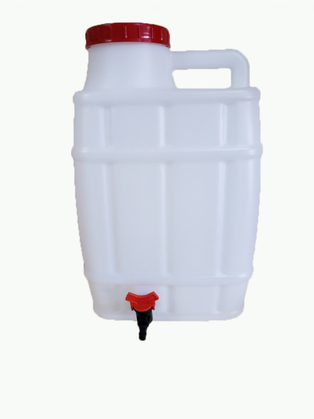 Емкость 15л ниппельного поения с краном для клеток кур несушек